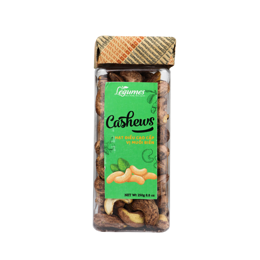 Legumes Unpeeled Cashew - Hạt Điều Rang Rang Vị Muối Biển Có Vỏ 250g